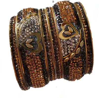 Qrown Metal Bangle Set(Pack of 6)