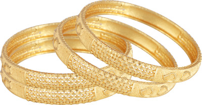 VIGHNAHARTA Alloy Gold-plated Bangle Set(Pack of 4)