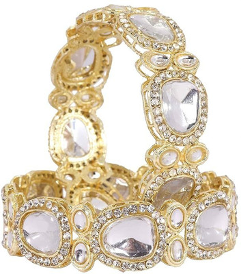 jayajwell Metal Gold-plated Kada(Pack of 2)