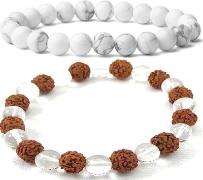 HouseOfCommon Stone, Crystal, Rudraksha Bracelet(Pack of 2)