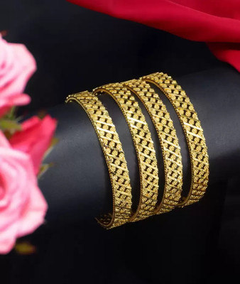 HD PITHADIYA Alloy Gold-plated Bangle Set(Pack of 4)