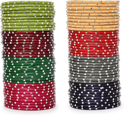 RP BADLAS Glass Zircon Enamel Bangle(Pack of 10)