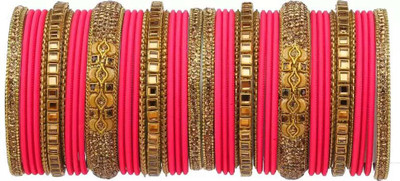 RADHA MOHAN EMPIRE Fabric, Glass Bangle Set(Pack of 42)