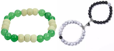 Malas Collection Wood, Stone, Alloy, Stainless Steel Bracelet Set(Pack of 2)