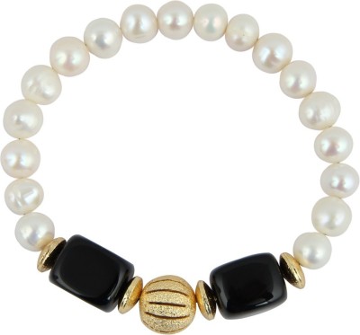 Pearlz Ocean Alloy Agate, Pearl Gold-plated Bracelet