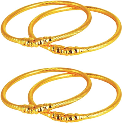 GIACOMO Brass, Alloy Beads Gold-plated Bangle Set(Pack of 4)