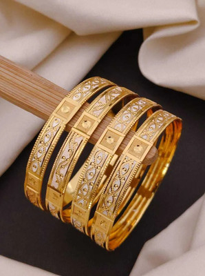 Dharti Ent Brass Gold-plated Bangle Set(Pack of 4)