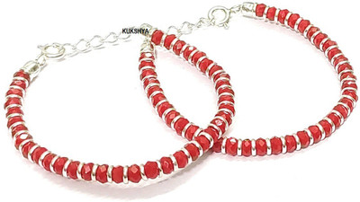 KUKSHYA Sterling Silver Zircon Bracelet Set(Pack of 2)