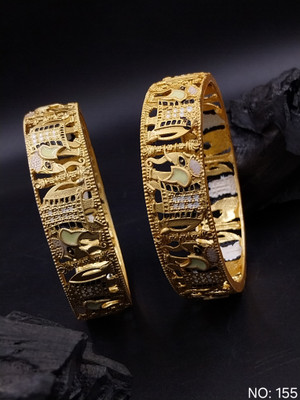 aarnaa Alloy Gold-plated Bangle Set(Pack of 2)
