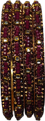 StyleNine Brass Cubic Zirconia Bangle Set(Pack of 4)