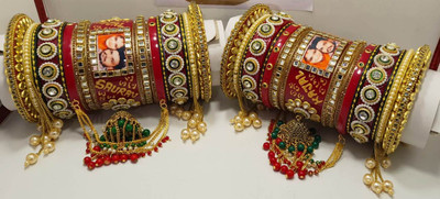 SP PHOTO CHURA Plastic Beads Bangle Set(Pack of 2)