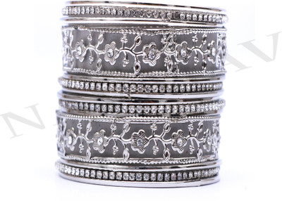 NAVMAV Alloy Zircon Bangle Set(Pack of 14)