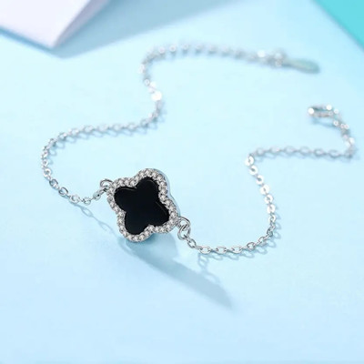 Smykker Fashion Silver, Sterling Silver, Alloy Emerald, Zircon Sterling Silver Charm Bracelet