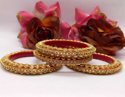 Terraband Plastic Pearl Bangle Set(Pack of 4)