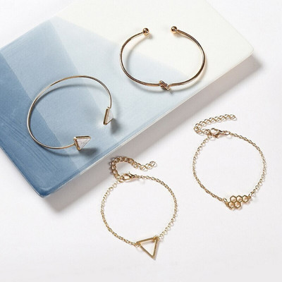 University Trendz Alloy Gold-plated Bracelet Set(Pack of 2)