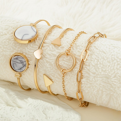 Nehdal Alloy Cubic Zirconia Silver Bracelet(Pack of 4)