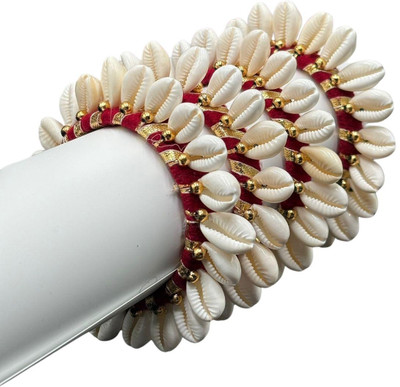 nitya fashion Shell Rhodium Bangle Set(Pack of 4)