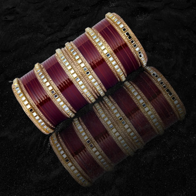 HouseOfCommon Plastic Beads, Zircon Bangle Set(Pack of 10)