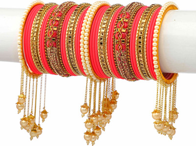 GLIKA Metal Zircon Gold-plated Bangle Set(Pack of 42)