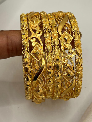 Bajrang Brass, Copper Gold-plated Bangle(Pack of 6)