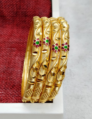 Shree Enterprises Brass Gold-plated Bangle Set(Pack of 4)