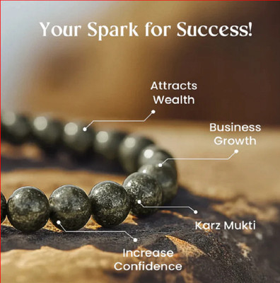 Jewelswonder Golden Pyrite Beads Bracelet