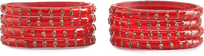 MEETAMOO Glass Bangle Set(Pack of 8)
