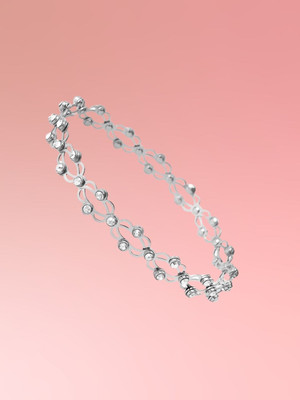 KIVORA Alloy Cubic Zirconia Silver Bracelet
