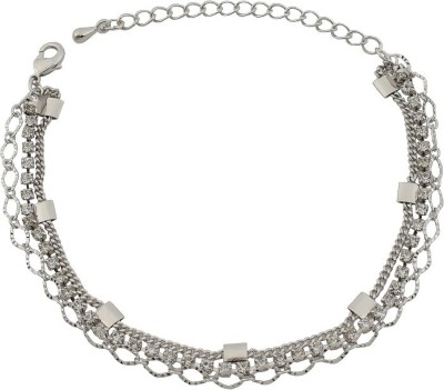 HIGH TRENDZ Alloy Cubic Zirconia Sterling Silver Charm Bracelet