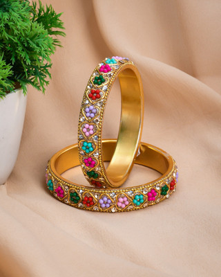 ShiyaShree Brass Gold-plated Bangle Set(Pack of 2)