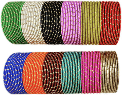 Ammoli Metal Sapphire Bangle Set(Pack of 10)