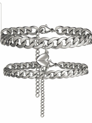 ruby collection Alloy Silver Coated Bracelet Set