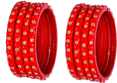 ishika Glass Pearl Bangle Set(Pack of 2)