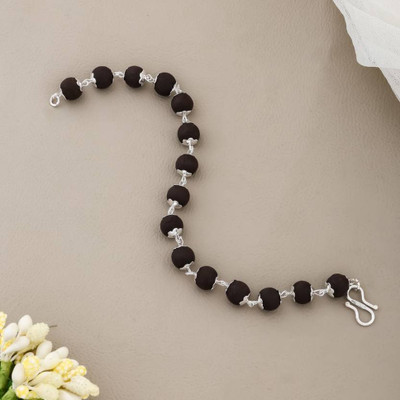 GlanzReich Brass Silver Coated Bracelet