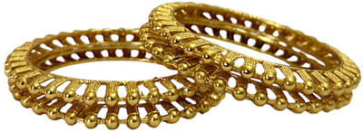 ACCESSHER Brass Gold-plated Bangle Set(Pack of 4)