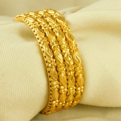 Prettything Alloy Gold-plated Bangle Set(Pack of 4)