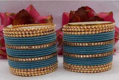 Ha Meem Metal, Alloy Pearl Bangle Set(Pack of 10)