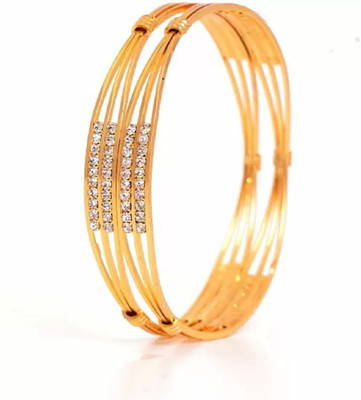 AFJ GOLD Copper Gold-plated Bangle Set(Pack of 2)