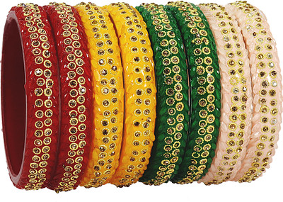 ZULKA Plastic Zircon Bangle Set(Pack of 8)
