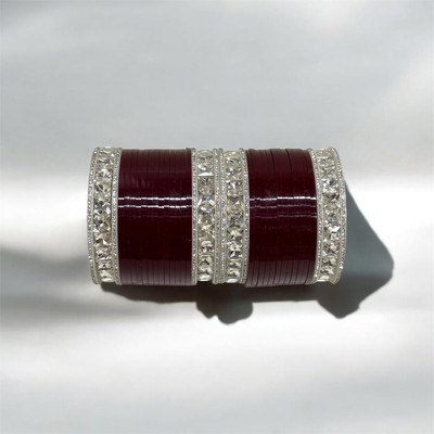 BBS Plastic Zircon Silver Chudas(Pack of 10)