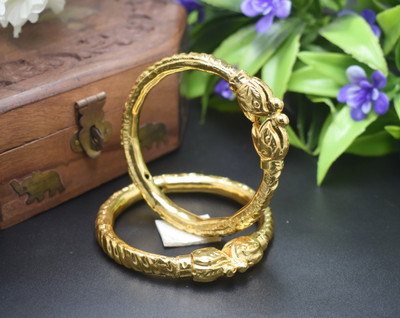 SATTIK Brass Gold-plated Bangle Set(Pack of 2)