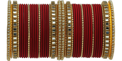 Rijoli Metal Beads Bangle Set(Pack of 10)
