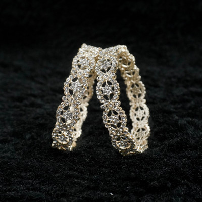 Vamika Jewels Alloy Rhodium Bangle(Pack of 2)