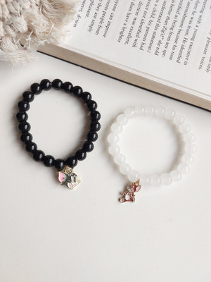 Teeragaj Stone, Glass Beads, Crystal Bracelet Set(Pack of 2)