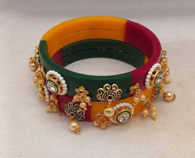 Terraband Plastic Crystal Bangle Set(Pack of 2)