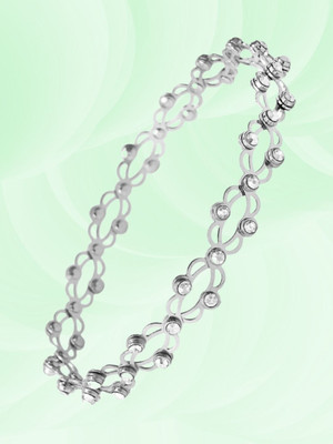 RKB SALES Alloy Cubic Zirconia Silver Bracelet