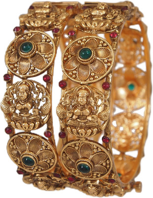 Jewwel Brass Gold-plated Bangle(Pack of 2)