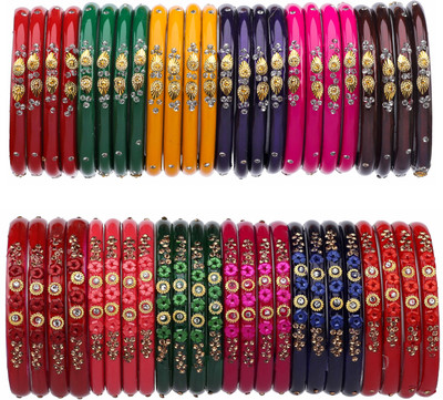 ZINEKA Glass Beads, Zircon Bangle Set(Pack of 48)