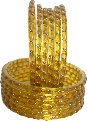 rj enterprises Glass Bangle Set(Pack of 12)