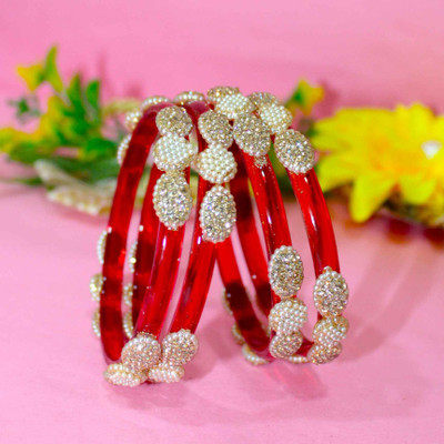 roopn Glass Bangle Set(Pack of 4)